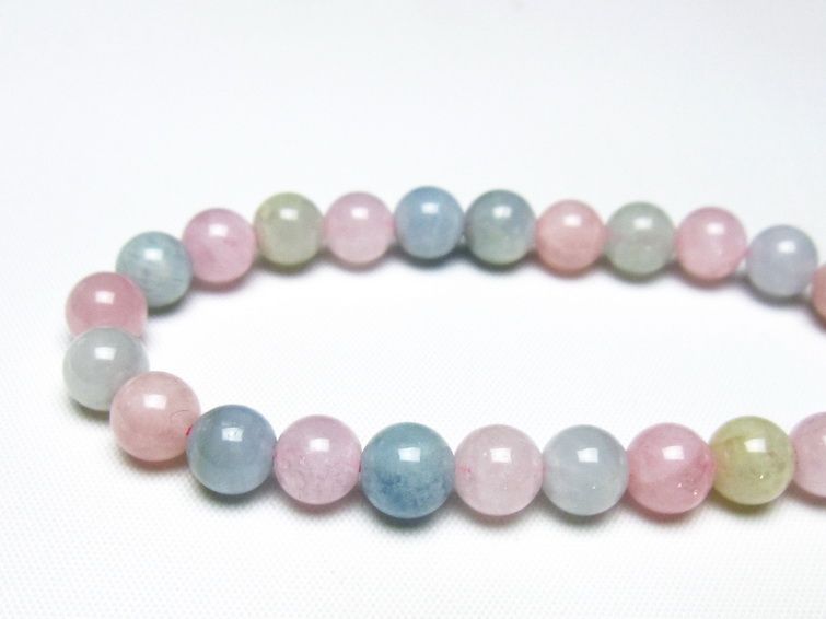 ミックスカラーベリル ブレスレット 8mm 一点物 メール便可 [M便 1/10] 111-48735 【sold out】
