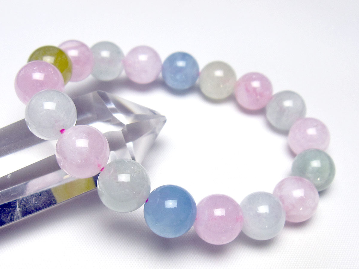 ミックスカラーベリル ブレスレット 11mm 一点物 メール便可 [M便 1/10] 111-48758