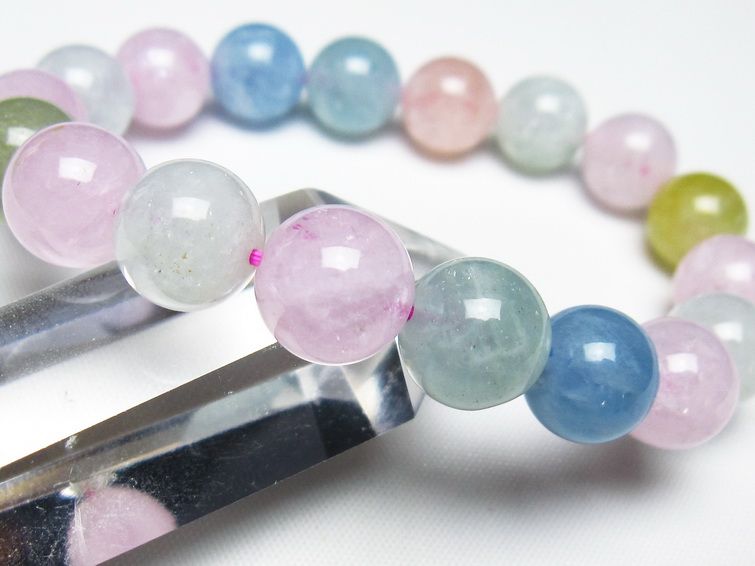 ミックスカラーベリル ブレスレット 11mm 一点物 メール便可 [M便 1/10] 111-48761 【sold out】