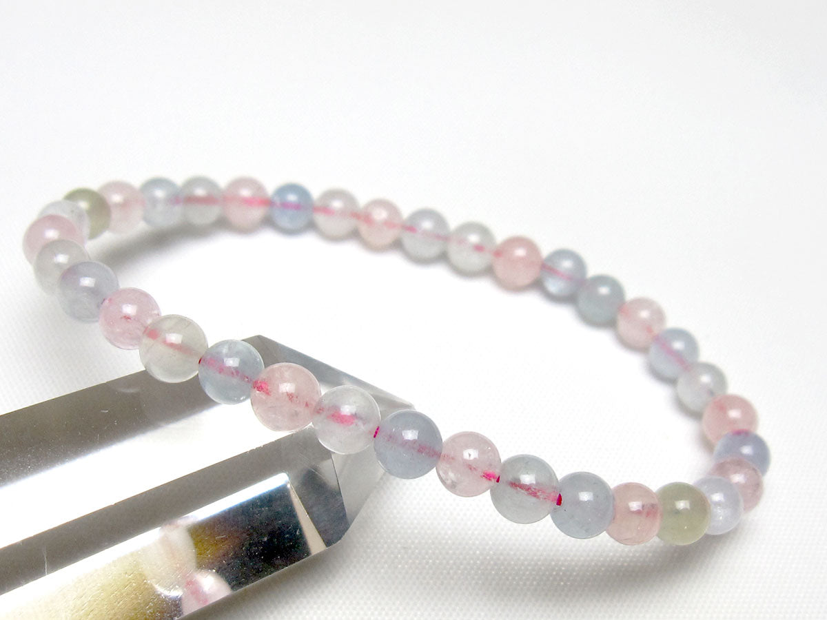 ミックスカラーベリル ブレスレット 5mm 一点物 メール便可 [M便 1/10] 111-48776
