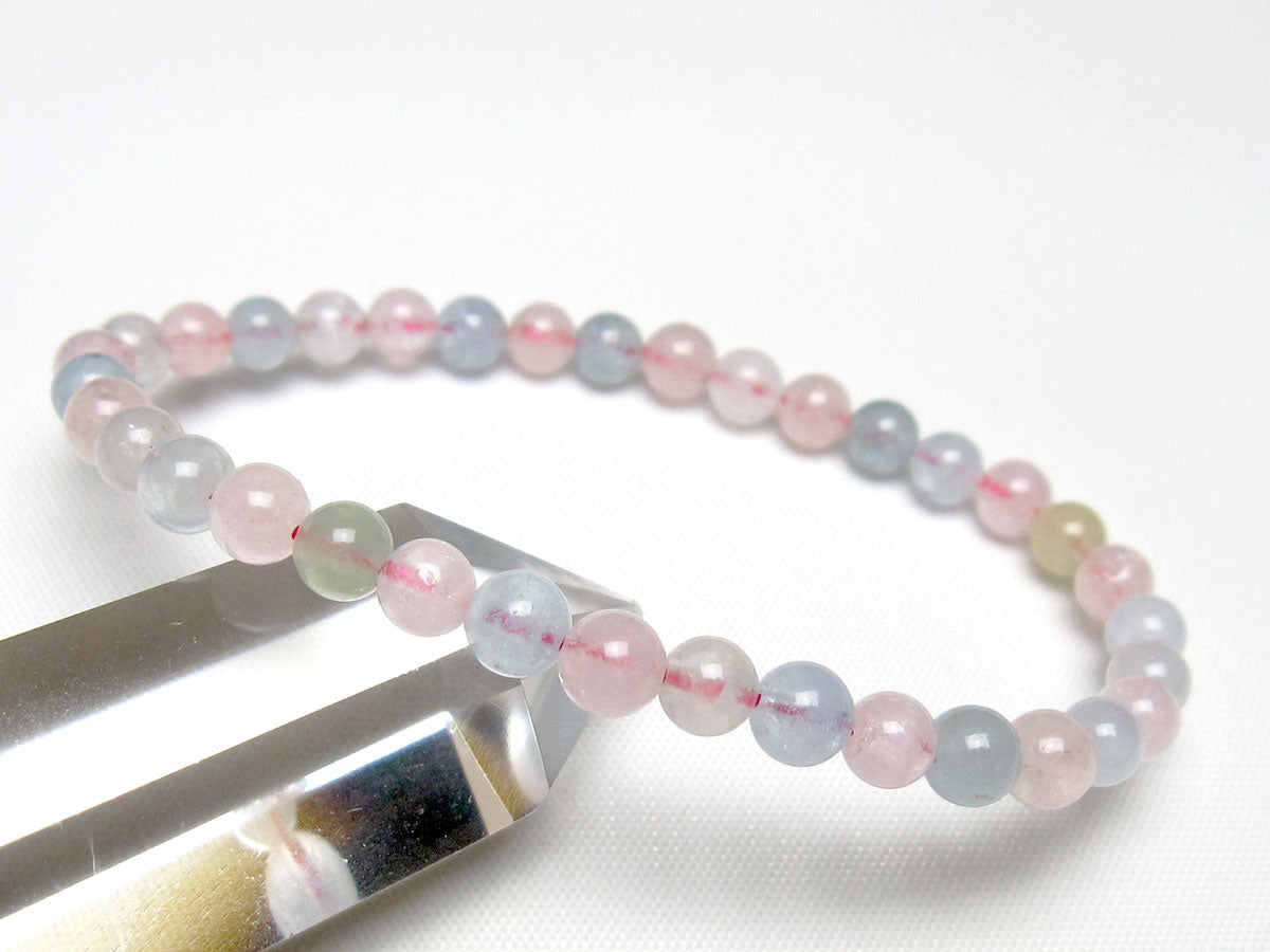 ミックスカラーベリル ブレスレット 5mm 一点物 メール便可 [M便 1/10] 111-48778