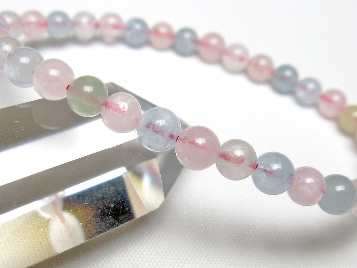 ミックスカラーベリル ブレスレット 5mm 一点物 メール便可 [M便 1/10] 111-48778