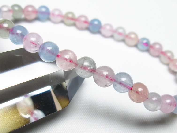 ミックスカラーベリル ブレスレット 5mm 一点物 メール便可 [M便 1/10] 111-48781 【sold out】