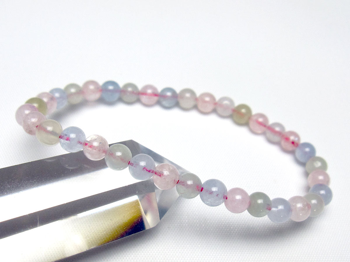 ミックスカラーベリル ブレスレット 5mm 一点物 メール便可 [M便 1/10] 111-48785