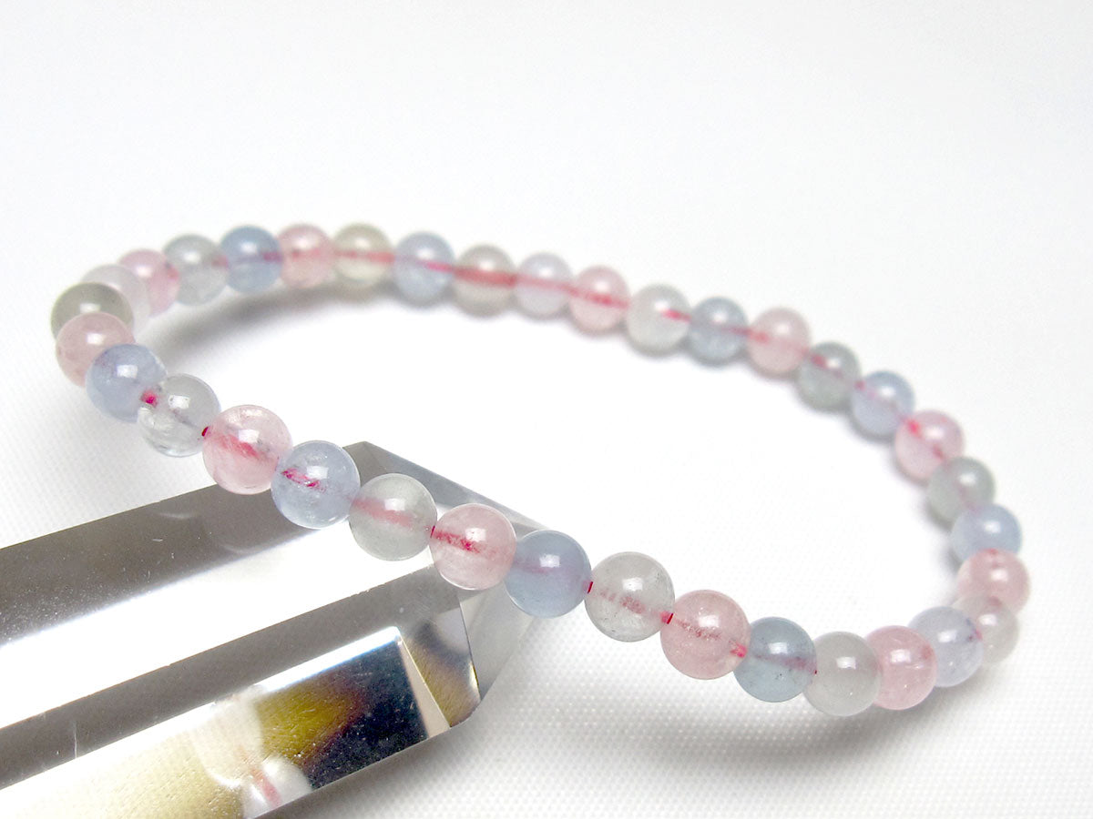 ミックスカラーベリル ブレスレット 5mm 一点物 メール便可 [M便 1/10] 111-48786