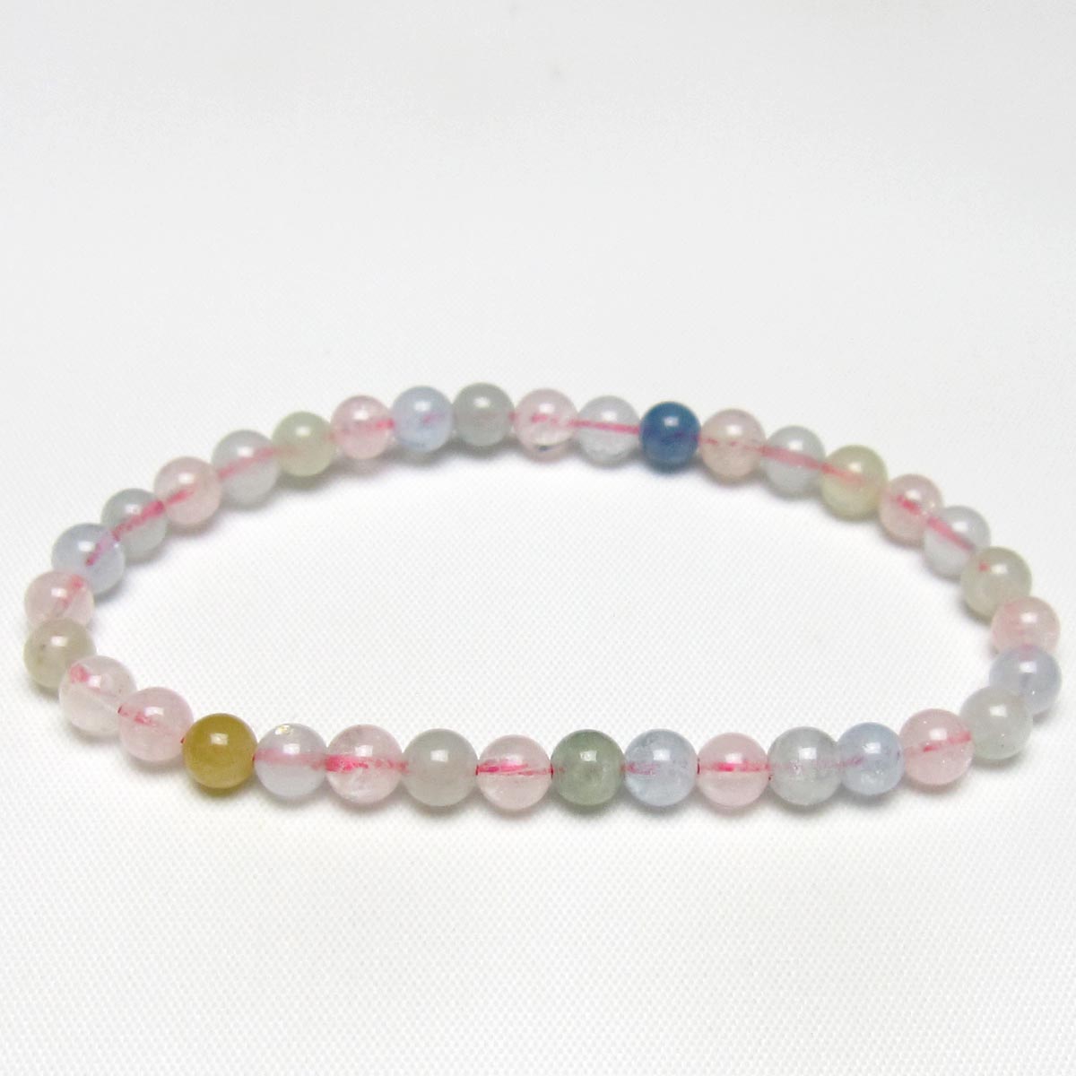 ミックスカラーベリル ブレスレット 5mm 一点物 メール便可 [M便 1/10] 111-48793