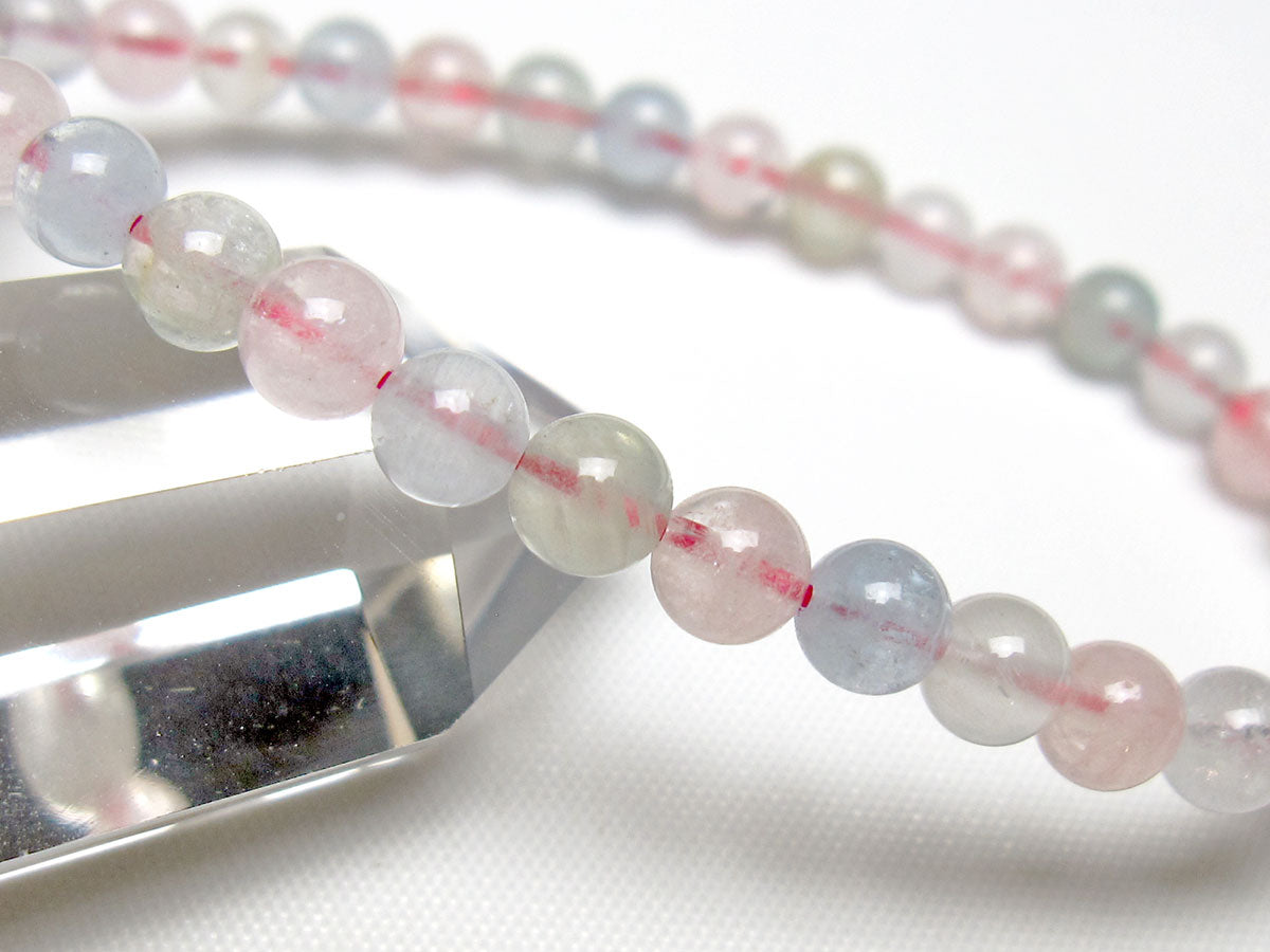ミックスカラーベリル ブレスレット 5mm 一点物 メール便可 [M便 1/10] 111-48799