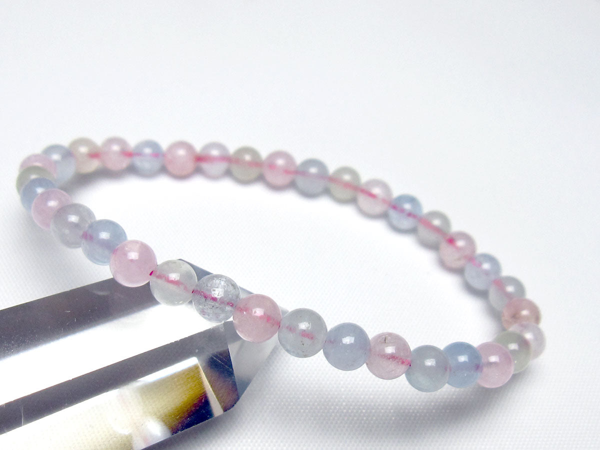 ミックスカラーベリル ブレスレット 5mm 一点物 メール便可 [M便 1/10] 111-48800