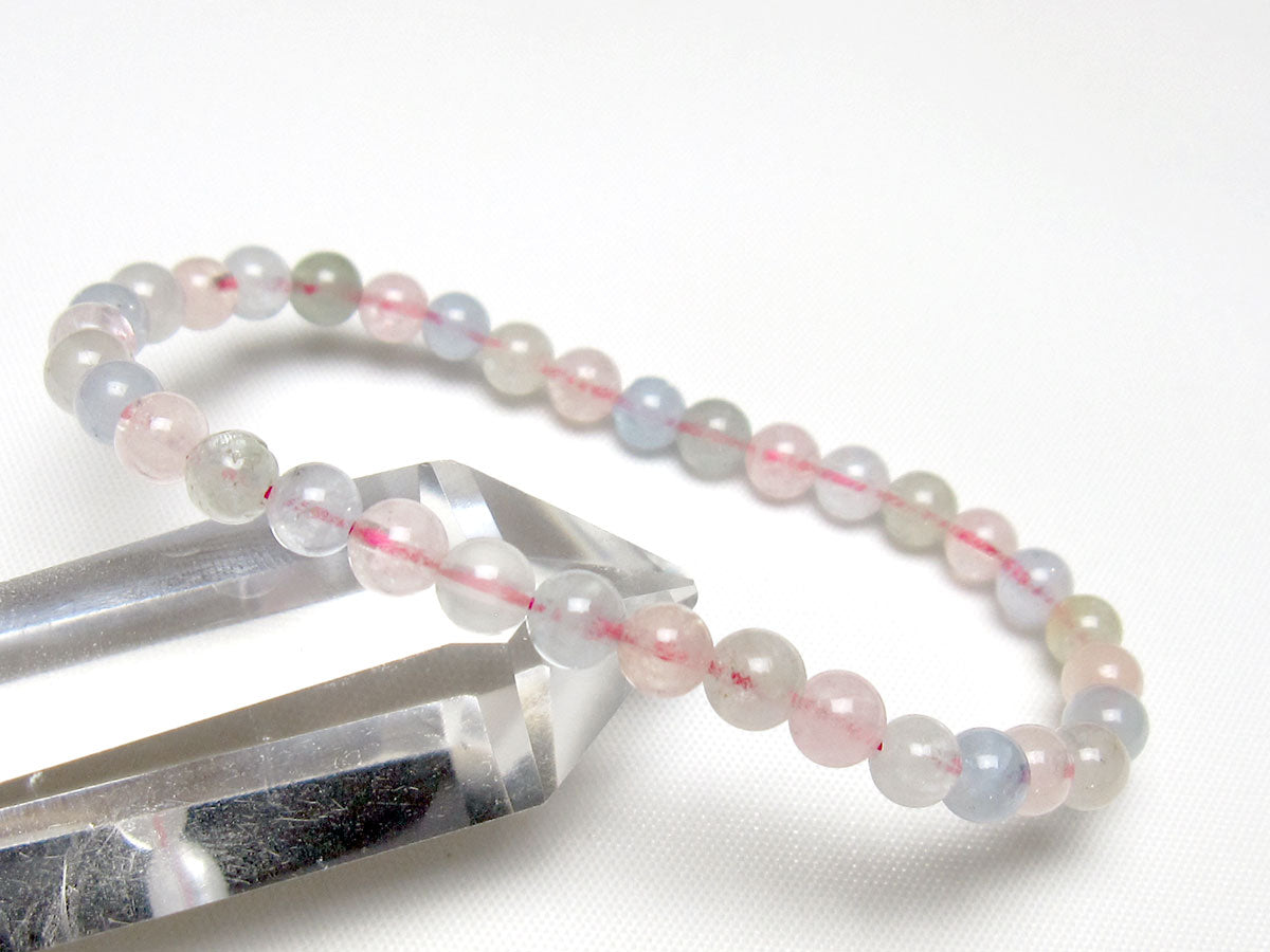 ミックスカラーベリル ブレスレット 5mm 一点物 メール便可 [M便 1/10] 111-48802
