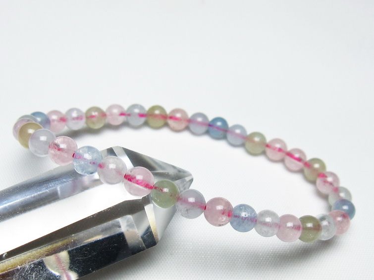ミックスカラーベリル ブレスレット 5mm 一点物 メール便可 [M便 1/10] 111-48806 [sold out]