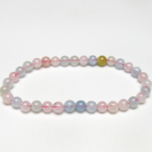 ミックスカラーベリル ブレスレット 5mm 一点物 メール便可 [M便 1/10] 111-48809