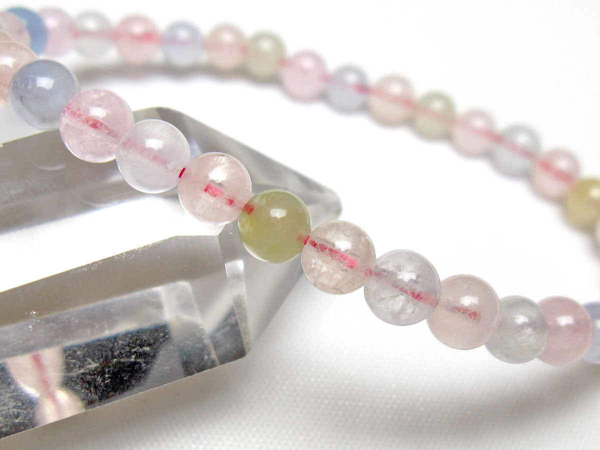 ミックスカラーベリル ブレスレット 5mm 一点物 メール便可 [M便 1/10] 111-48812