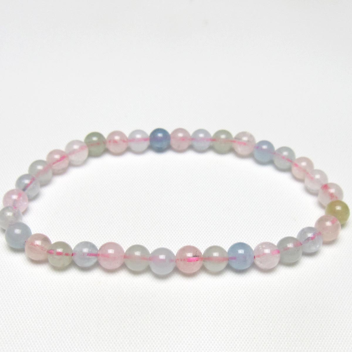 ミックスカラーベリル ブレスレット 5mm 一点物 メール便可 [M便 1/10] 111-48822