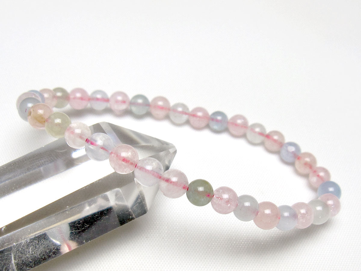 ミックスカラーベリル ブレスレット 5mm 一点物 メール便可 [M便 1/10] 111-48823