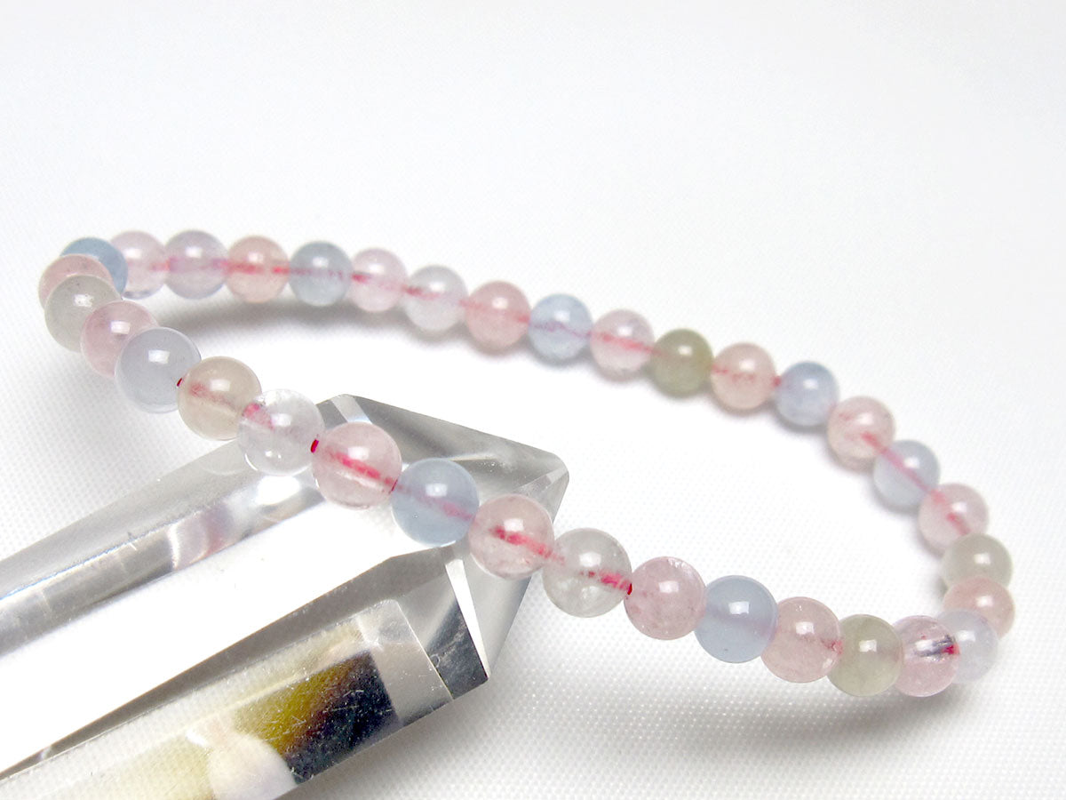 ミックスカラーベリル ブレスレット 5mm 一点物 メール便可 [M便 1/10] 111-48829