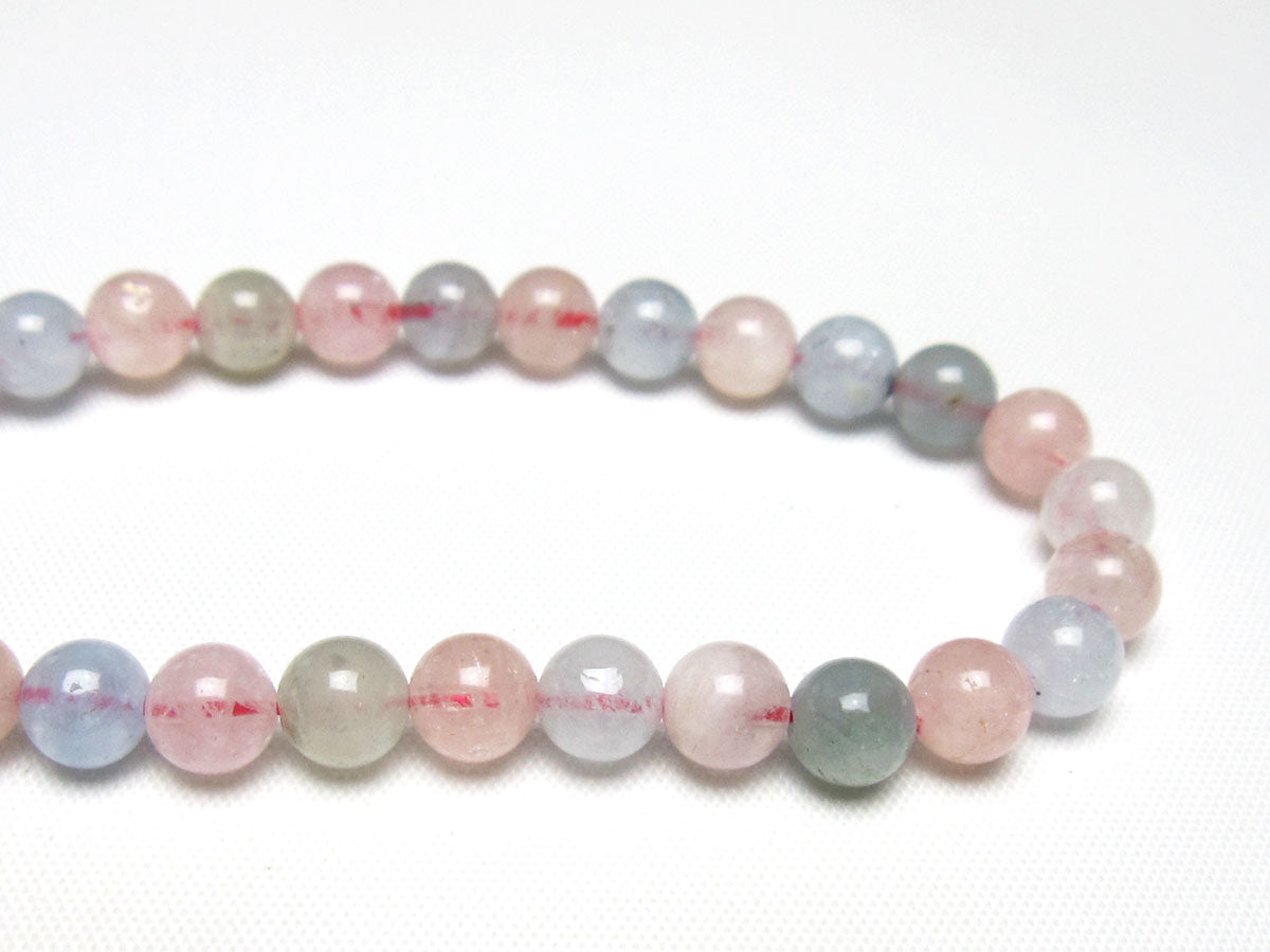 ミックスカラーベリル ブレスレット 6mm 一点物 メール便可 [M便 1/10] 111-48845