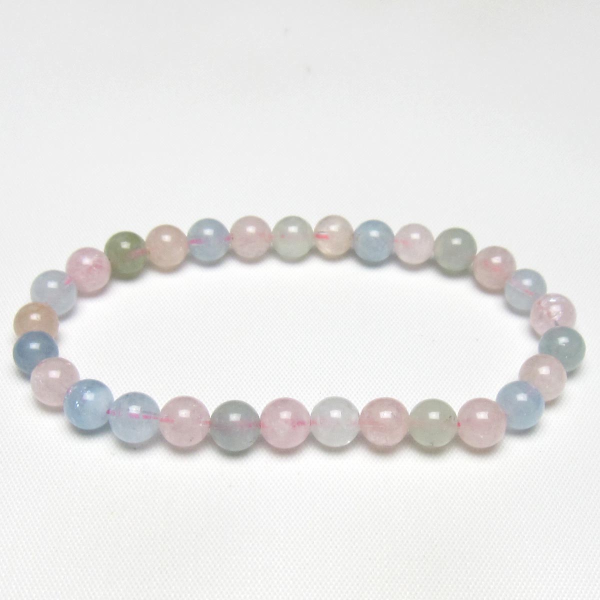 ミックスカラーベリル ブレスレット 6mm 一点物 メール便可 [M便 1/10] 111-48850
