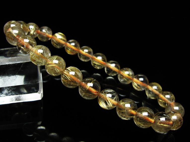 ルチルクォーツ ブレスレット 7mm タイチンルチルクォーツ タイチンルチル 一点物 メール便可 [M便 1/10] 111-48938 [sold out]