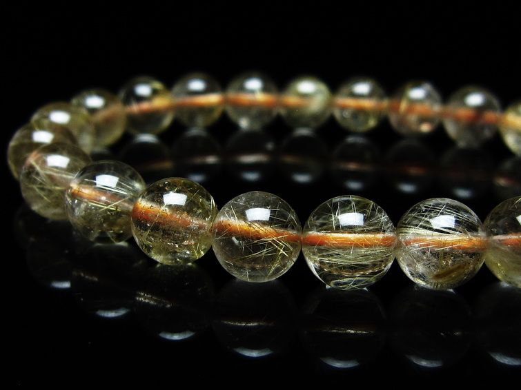 ルチルクォーツ ブレスレット 8mm タイチンルチルクォーツ タイチンルチル 一点物 メール便可 [M便 1/10] 111-48951 [sold out]