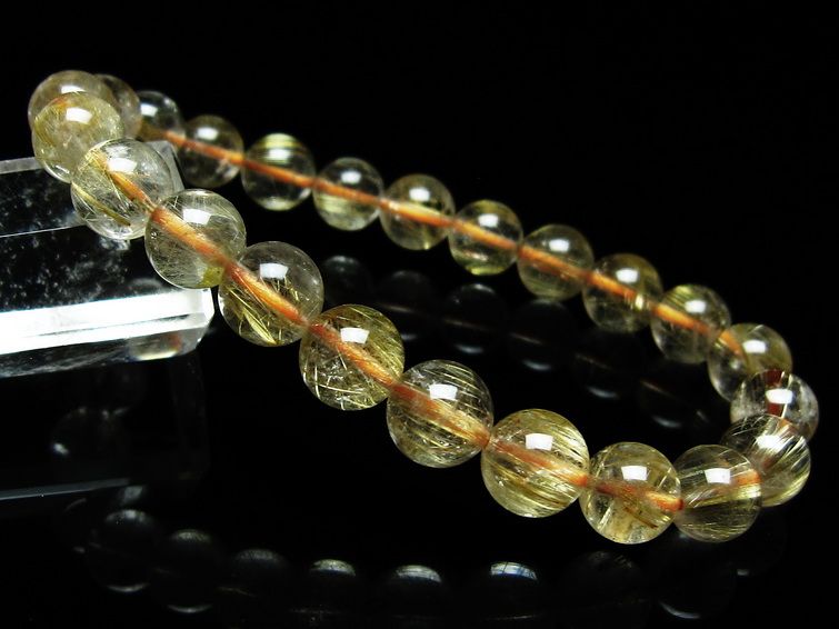 ルチルクォーツ ブレスレット 8mm タイチンルチルクォーツ タイチンルチル 一点物 メール便可 [M便 1/10] 111-48952 [sold out]
