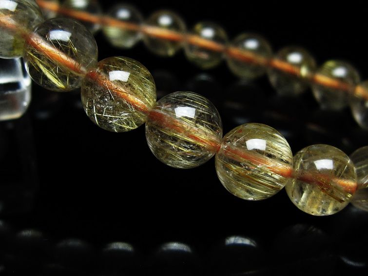 ルチルクォーツ ブレスレット 8mm タイチンルチルクォーツ タイチンルチル 一点物 メール便可 [M便 1/10] 111-48952 [sold out]