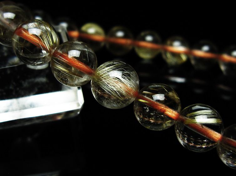 ルチルクォーツ ブレスレット 8mm タイチンルチルクォーツ タイチンルチル 一点物 メール便可 [M便 1/10] 111-48953 [sold out]