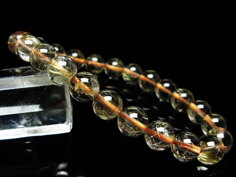 ルチルクォーツ ブレスレット 8mm タイチンルチルクォーツ タイチンルチル 一点物 メール便可 [M便 1/10] 111-48955 [sold out]