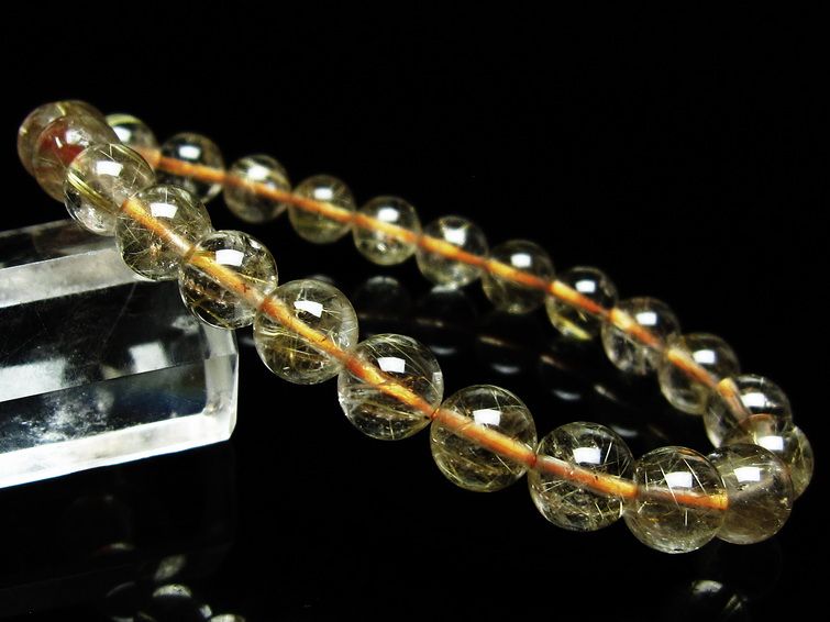 ルチルクォーツ ブレスレット 8mm タイチンルチルクォーツ タイチンルチル 一点物 メール便可 [M便 1/10] 111-48958 【sold out】