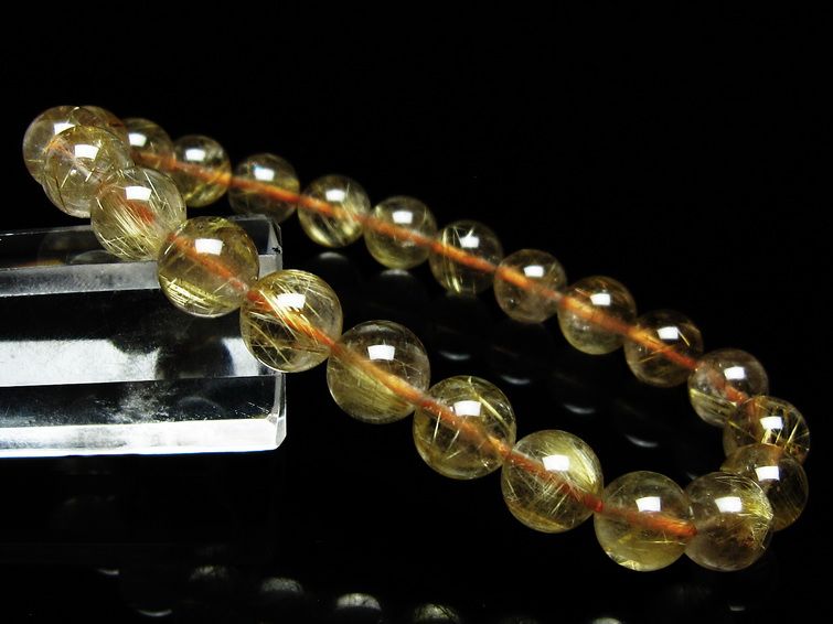 ルチルクォーツ ブレスレット 8mm タイチンルチルクォーツ タイチンルチル 一点物 メール便可 [M便 1/10] 111-48959 [sold out]