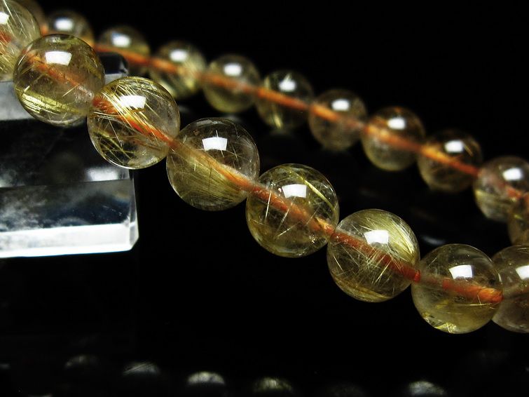 ルチルクォーツ ブレスレット 8mm タイチンルチルクォーツ タイチンルチル 一点物 メール便可 [M便 1/10] 111-48959 [sold out]