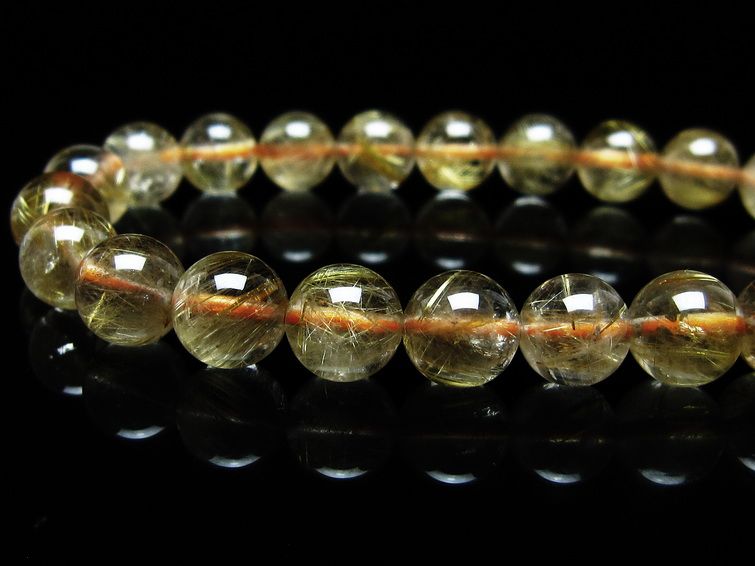 ルチルクォーツ ブレスレット 8mm タイチンルチルクォーツ タイチンルチル 一点物 メール便可 [M便 1/10] 111-48959 [sold out]