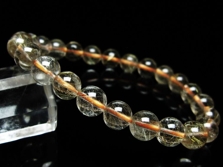 ルチルクォーツ ブレスレット 8mm タイチンルチルクォーツ タイチンルチル 一点物 メール便可 [M便 1/10] 111-48961 [sold out]