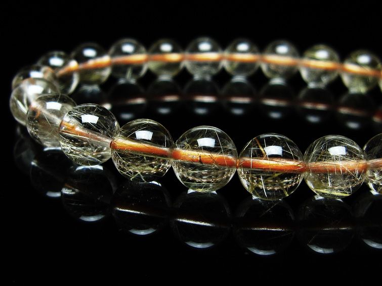 ルチルクォーツ ブレスレット 8mm タイチンルチルクォーツ タイチンルチル 一点物 メール便可 [M便 1/10] 111-48961 [sold out]