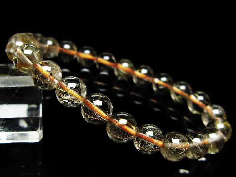 ルチルクォーツ ブレスレット 8mm タイチンルチルクォーツ タイチンルチル 一点物 メール便可 [M便 1/10] 111-48962 [sold out]