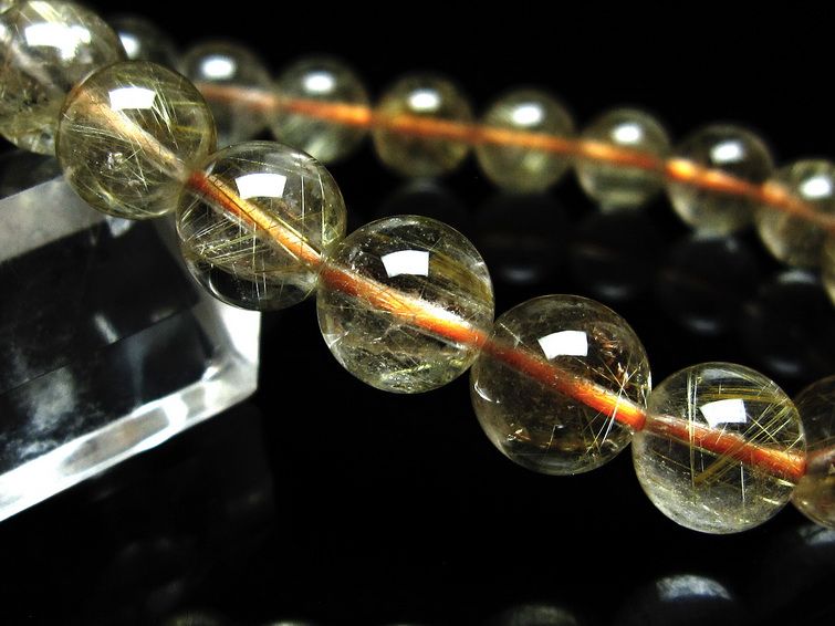 ルチルクォーツ ブレスレット 9mm タイチンルチルクォーツ