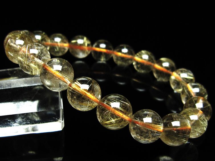 ルチルクォーツ ブレスレット 10mm タイチンルチルクォーツ タイチンルチル 一点物 メール便可 [M便 1/10] 111-48979 [sold out]