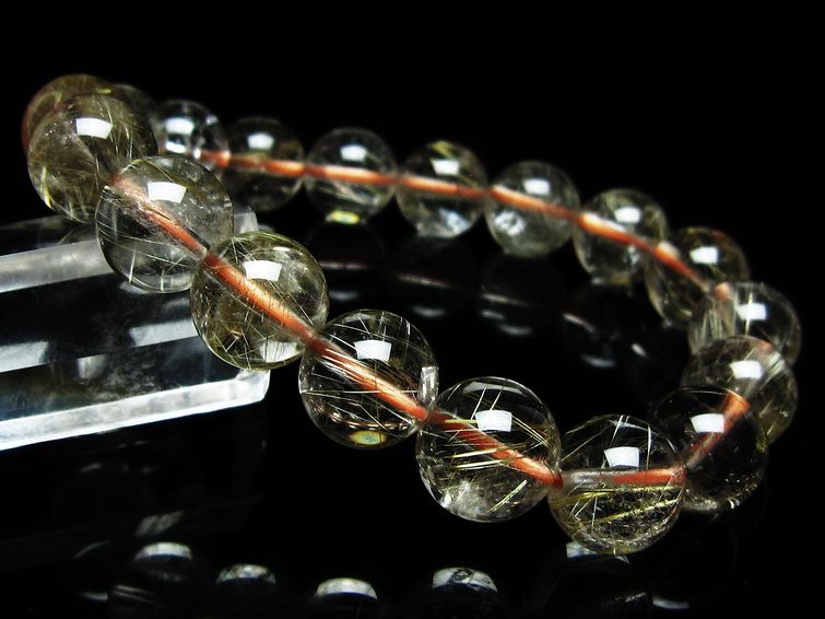 ルチルクォーツ ブレスレット 12mm タイチンルチルクォーツ タイチンルチル 一点物 メール便可 [M便 1/10] 111-48985 [sold out]