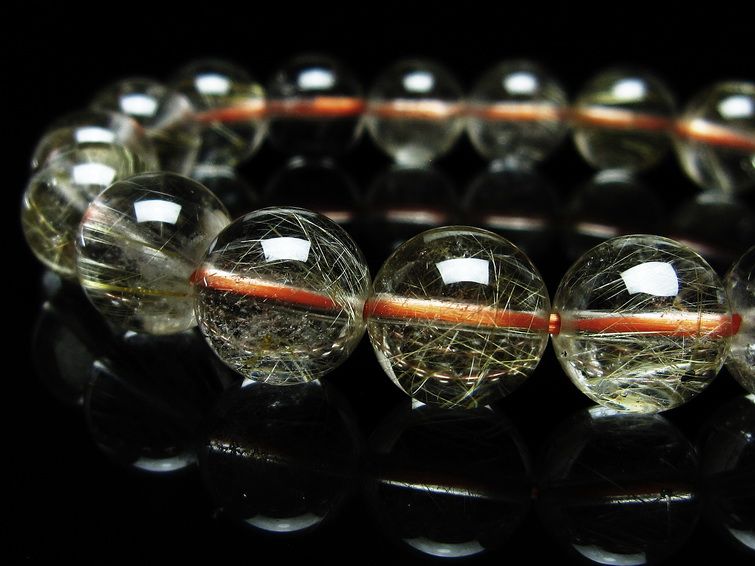 ルチルクォーツ ブレスレット 12mm タイチンルチルクォーツ タイチンルチル 一点物 メール便可 [M便 1/10] 111-48985 [sold out]