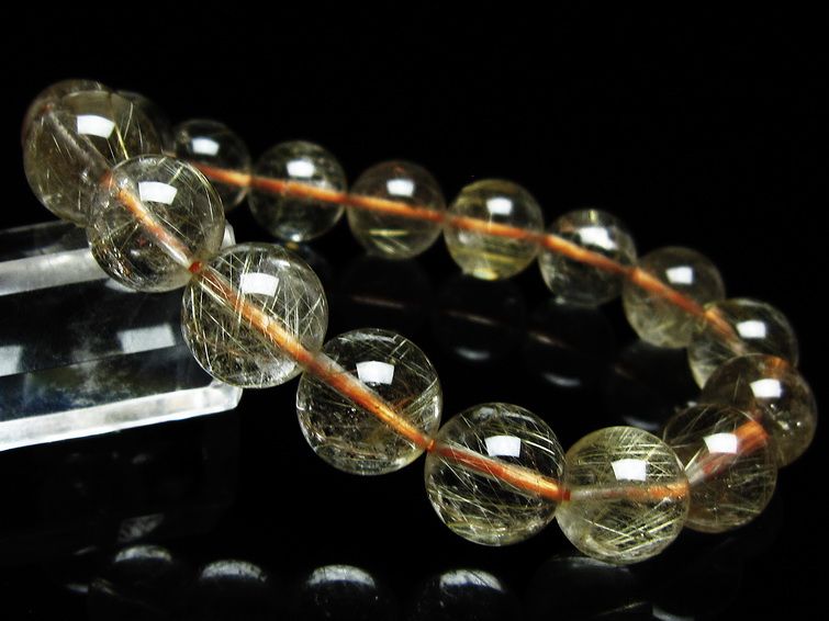 ルチルクォーツ ブレスレット 12mm タイチンルチルクォーツ タイチンルチル 一点物 メール便可 [M便 1/10] 111-48986 [sold out]
