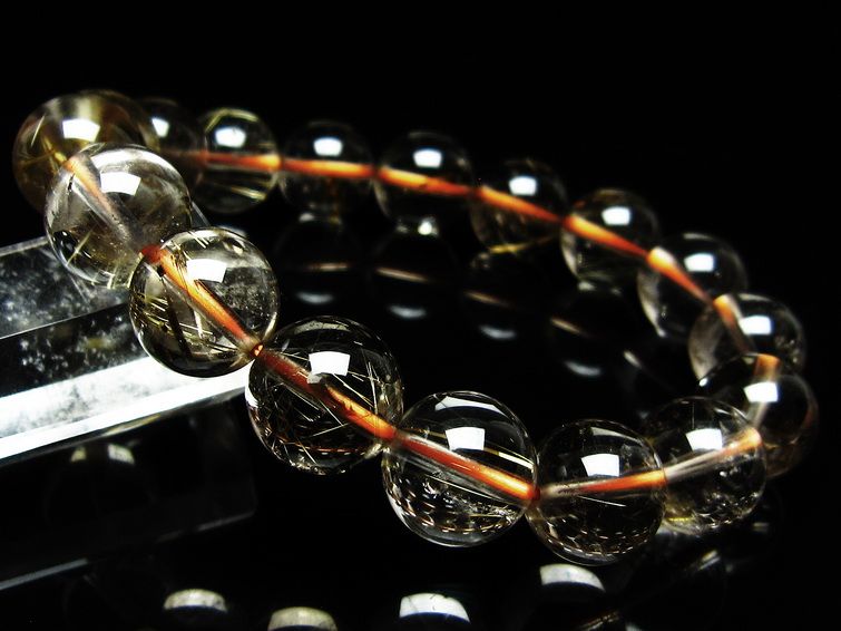 ルチルクォーツ ブレスレット 12mm タイチンルチルクォーツ タイチンルチル 一点物 メール便可 [M便 1/10] 111-48988 [sold out]