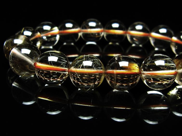 ルチルクォーツ ブレスレット 12mm タイチンルチルクォーツ タイチンルチル 一点物 メール便可 [M便 1/10] 111-48988 [sold out]