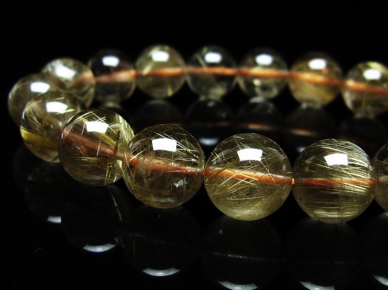 ルチルクォーツ ブレスレット 11mm タイチンルチルクォーツ タイチンルチル 一点物 メール便可 [M便 1/10] 111-48991 [sold out]