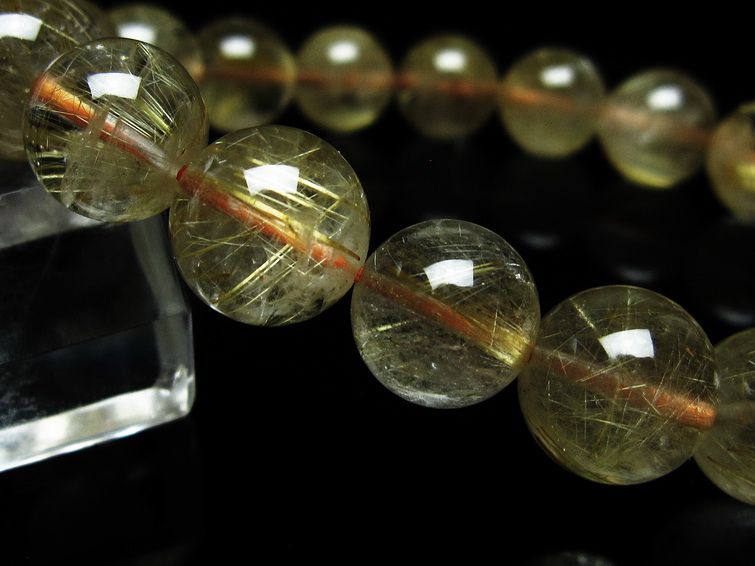 ルチルクォーツ ブレスレット 12mm タイチンルチルクォーツ タイチンルチル 一点物 メール便可 [M便 1/10] 111-48996 [sold out]