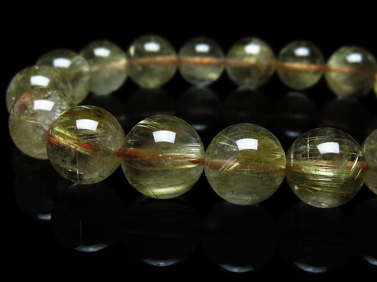 ルチルクォーツ ブレスレット 12mm タイチンルチルクォーツ タイチンルチル 一点物 メール便可 [M便 1/10] 111-48996 [sold out]