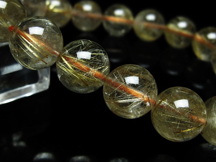 ルチルクォーツ ブレスレット 12mm タイチンルチルクォーツ タイチンルチル 一点物 メール便可 [M便 1/10] 111-48997 [sold out]