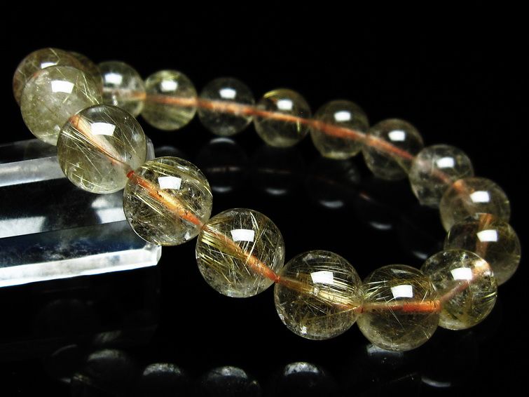 ルチルクォーツ ブレスレット 12mm タイチンルチルクォーツ タイチンルチル 一点物 メール便可 [M便 1/10] 111-48998 [sold out]