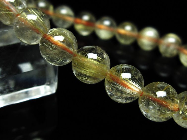 ルチルクォーツ ブレスレット 8mm タイチンルチルクォーツ タイチンルチル 一点物 メール便可 [M便 1/10] 111-49018 [sold out]