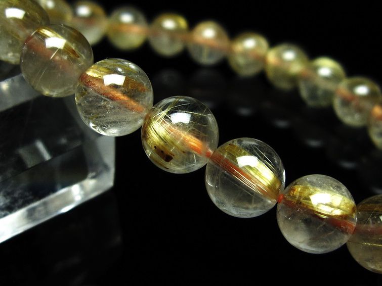 ルチルクォーツ ブレスレット 8mm タイチンルチルクォーツ タイチンルチル 一点物 メール便可 [M便 1/10] 111-49019 [sold out]