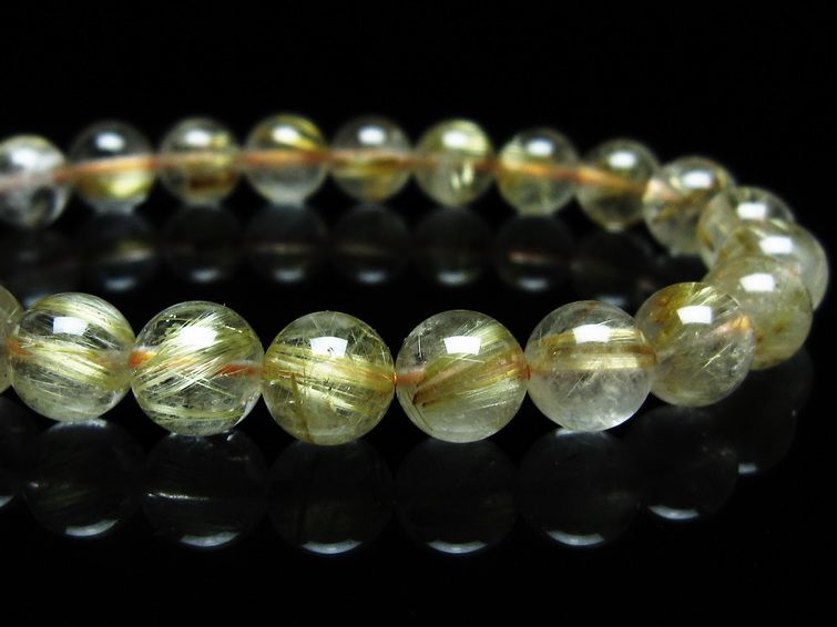 ルチルクォーツ ブレスレット 8mm タイチンルチルクォーツ タイチンルチル 一点物 メール便可 [M便 1/10] 111-49019 [sold out]
