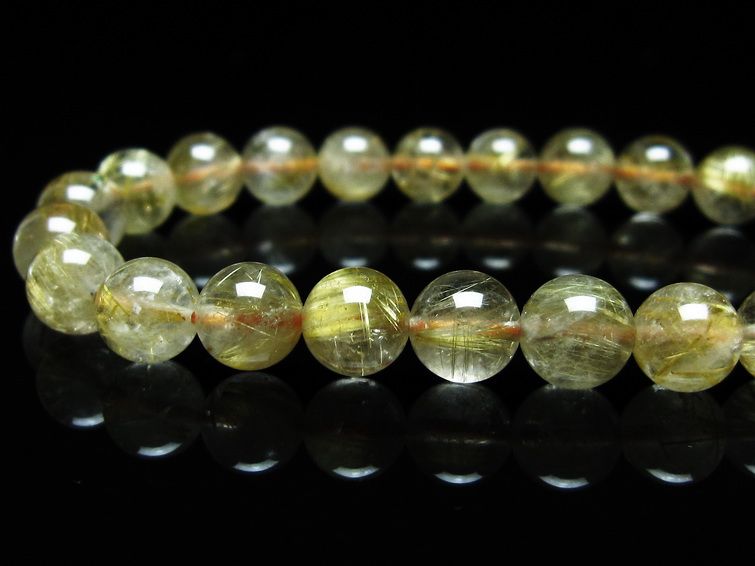 ルチルクォーツ ブレスレット 8mm タイチンルチルクォーツ タイチンルチル 一点物 メール便可 [M便 1/10] 111-49020 [sold out]